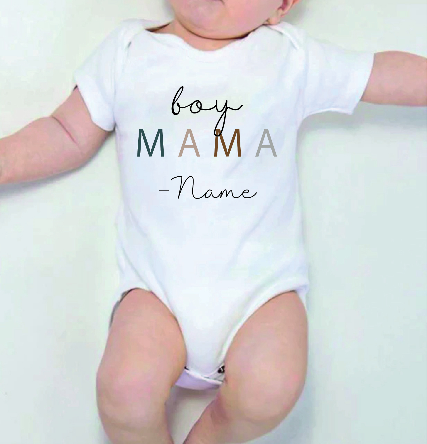 Personalised Baby Mama White Cotton Baby Romper